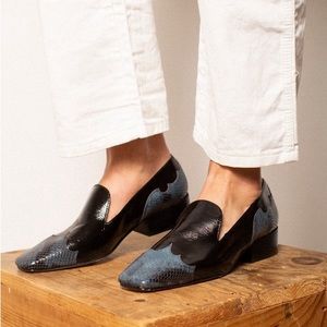 Paloma Wool leather loafers size 7 - snake skin print